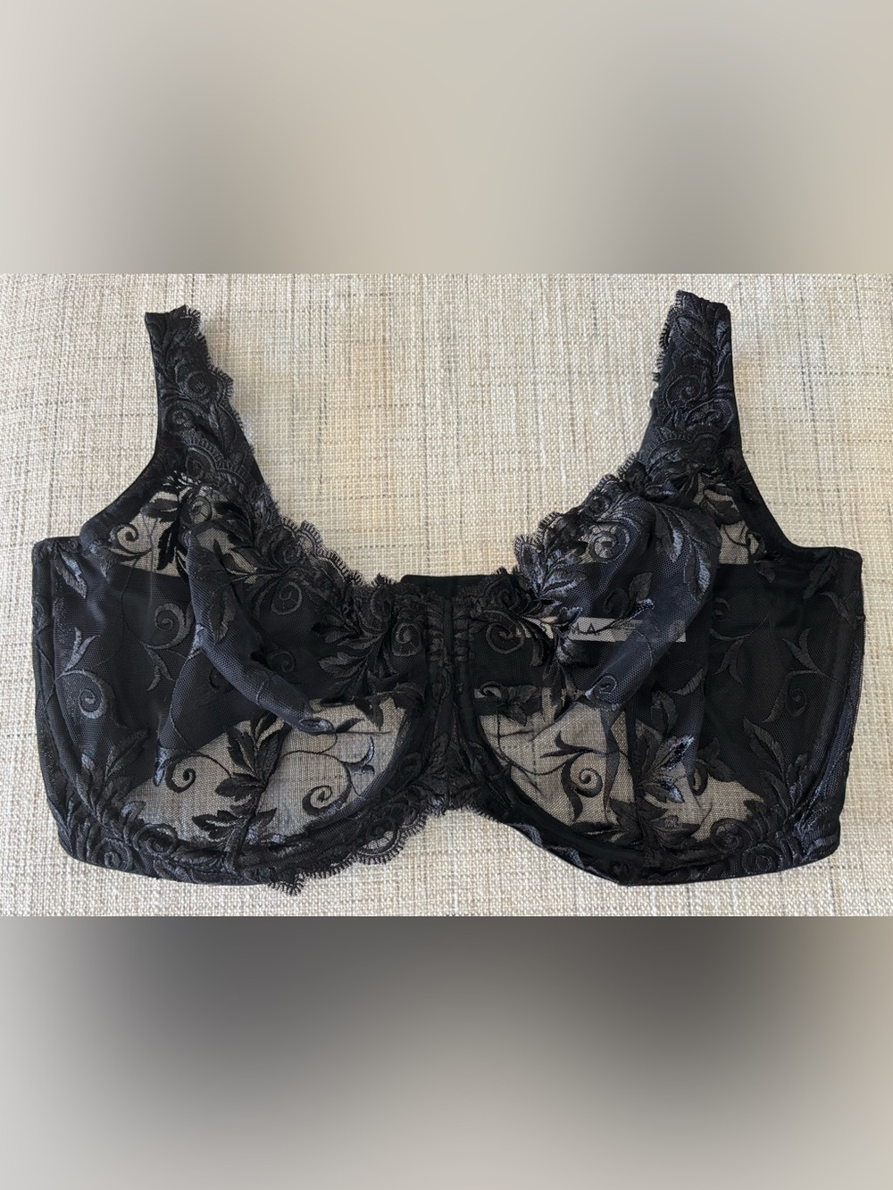 Soma Sensuous Lace Unlined Bra in Black 38G NWOT
